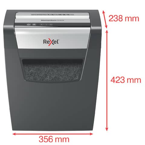 Distruggidocumenti uso moderato Rexel Momentum X410 - P-4 - 23 L - taglio a frammenti 4x28mm - 2104571EU